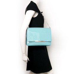 Sac Varenne de LANCEL  cuir verni turquoise