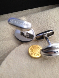 Silver BULGARI cuff buttons