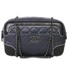 Sac "caméra" CHANEL bicolore bleu et noir