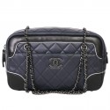 "Camera" two-tone CHANEL bag blue and black