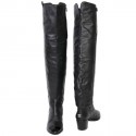 CHANEL T 38 grained calf leather waders