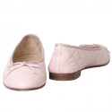 Ballet flats CHANEL T 39.5 quilted pink grained leather