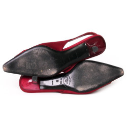 Escarpins PRADA T 36 satin rouge