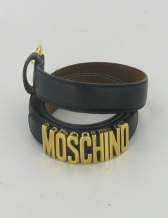 MOSCHINO black leather belt