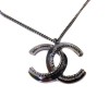 Collier CHANEL CC cranté ruthénium