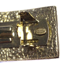 Barrette CHANEL chaînée dorée et CC argent noirci