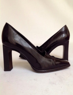 Escarpins SONIA RYKIEL T39 cuir verni noir