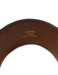 Bracelet HERMES Mors doré en crocodile noir