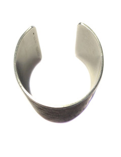 HERMES silver cuff massif pattern H