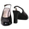 Sandales ouvertes hautes CHANEL cuir mat et verni noir T 36