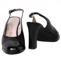 Escarpins CHANEL t 36 cuir mat et verni noir 