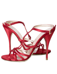 VALENTINO T37, 5 Red satin shoes