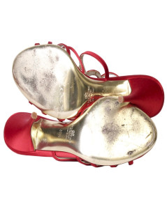 VALENTINO T37, 5 Red satin shoes