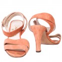 CHANEL T38, 5 coral suede sandals