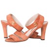 CHANEL T38, 5 coral suede sandals