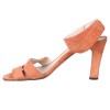 CHANEL T38, 5 coral suede sandals