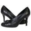 CHANEL shoes 38.5 T black lambskin with camellias