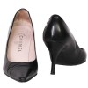 Escarpins CHANEL T 36.5 cuir d'agneau lisse noir