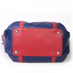 Sac ALEXANDER MC QUEEN cuir bicolore bleu et rouge