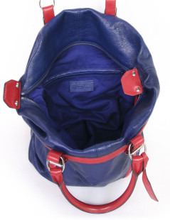 Sac ALEXANDER MC QUEEN cuir bicolore bleu et rouge