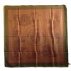 Shawl HERMES in Brown silk and khaki border