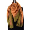 Shawl HERMES in Brown silk and khaki border