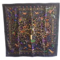 Square HERMES "People of the wind" in black silk