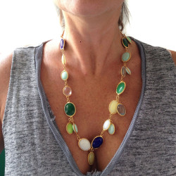 Collier MARGUERITE de VALOIS "Waterfalls" multicolores