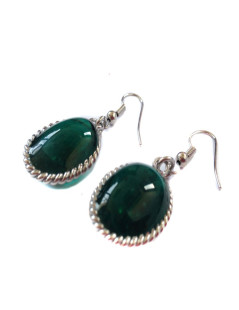 MARGUERITE of VALOIS studs dark green glass