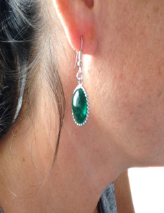 MARGUERITE of VALOIS studs dark green glass