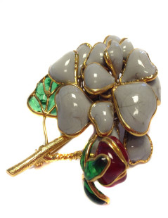 Broche Couture MARGUERITE de VALOIS en pâte de verre