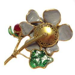 Broche Couture MARGUERITE de VALOIS en pâte de verre