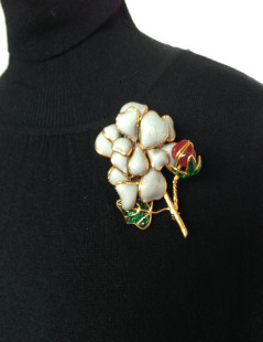 Broche Couture MARGUERITE de VALOIS en pâte de verre