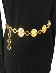 vintage CHANEL belt in gilded metal