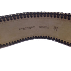 Ceinture BURBERRY PRORSUM en cuir marron, noir et bleu