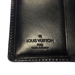 Porte répertoire  LOUIS VUITTON en cuir épi noir