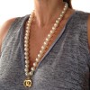 Necklace CHANEL Pearly beads glass 90'