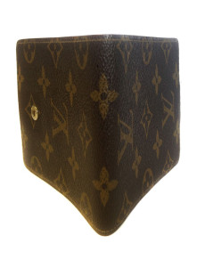 Porte chéquier LOUIS VUITTON en toile enduite monogrammée et cuir