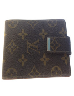 Porte chéquier LOUIS VUITTON en toile enduite monogrammée et cuir