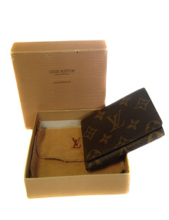 Porte cartes de visite LOUIS VUITTON en toile enduite monogrammée