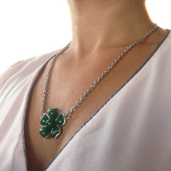 Collier fleurette MARGUERITE de VALOIS vert