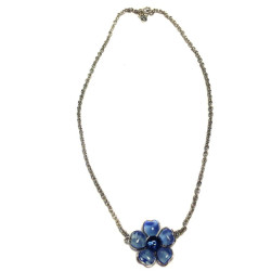 Collier fleurette MARGUERITE de VALOIS saphir clair