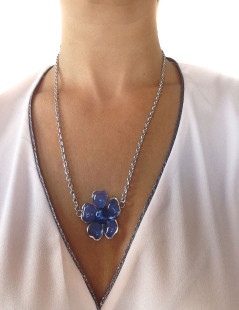 Necklace floweret MARGUERITE of VALOIS clear Sapphire