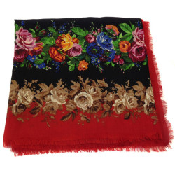 YVES SAINT LAURENT black and red shawl