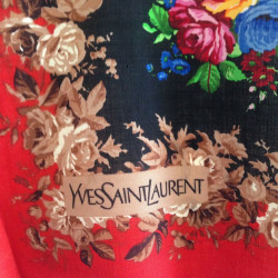 YVES SAINT LAURENT black and red shawl