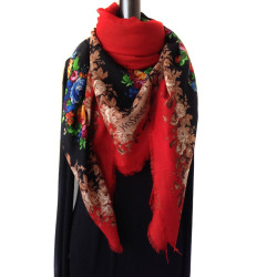 YVES SAINT LAURENT black and red shawl