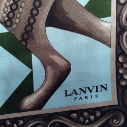 LANVIN vintage bronze and blue silk scarf