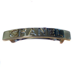 Barrette pour cheveux  CHANEL en métal argenté 