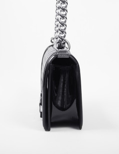 Sac Boy CHANEL cuir verni noir