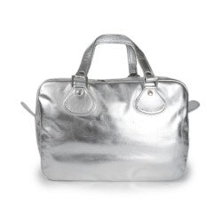 Sac COURREGES en cuir lamé argent